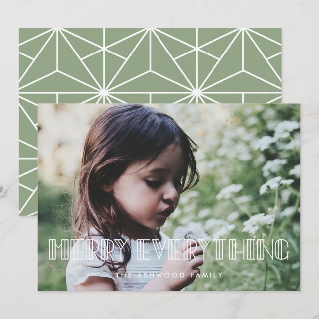 Cartes Pour Fêtes Annuelles Joyeux tout Retro Art Déco Photo de Noël (Devant / Derrière)