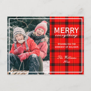 Cartes Pour Fêtes Annuelles Joyeux tout Rouge Plaid Famille Photo Noël