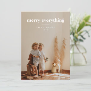 Cartes Pour Fêtes Annuelles Joyeux Tout   Superposition de photo minimale de N