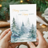 Joyeux Tout Toujours Heureux Arbres d'Hiver Plat