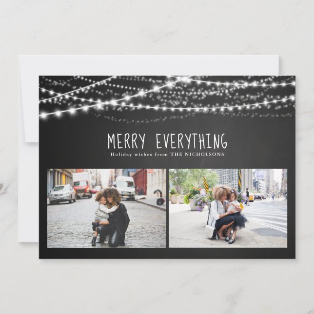 Cartes Pour Fêtes Annuelles Joyeux tout typographie Photo de vacances (Devant)