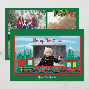 Cartes Pour Fêtes Annuelles Joyeux train de Noël