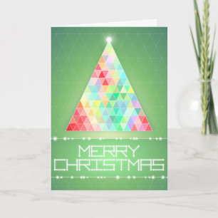 Cartes Pour Fêtes Annuelles Joyeux Triangle Arbre de Noël Étincelle géométriqu
