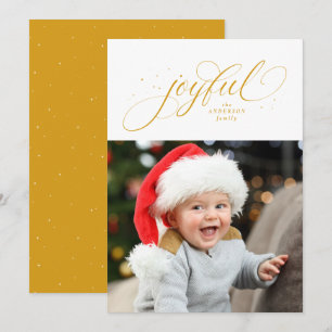 Cartes Pour Fêtes Annuelles Joyeux une photo étoile d'or Noël