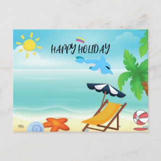 Cartes Pour Fêtes Annuelles Joyeux Vacances À La Plage