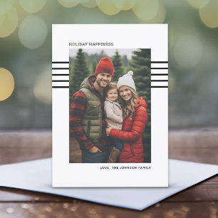 Cartes Pour Fêtes Annuelles Joyeux vacances minime noir photo verticale