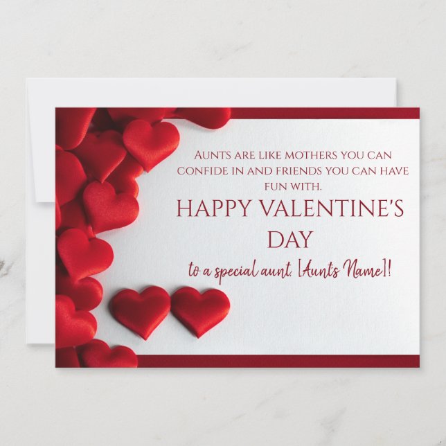 Cartes Pour Fêtes Annuelles Joyeux Valentin à ma tante (Devant)