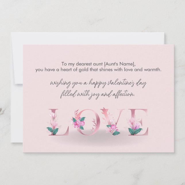 Cartes Pour Fêtes Annuelles Joyeux Valentin à ma tante (Devant)