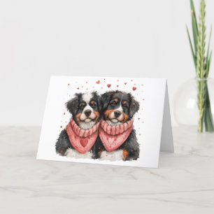 Cartes Pour Fêtes Annuelles Joyeux Valentin Chiens de montagne bernois