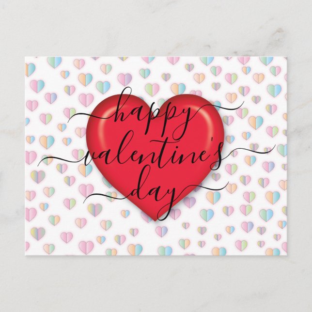 Cartes Pour Fêtes Annuelles Joyeux Valentin minimaliste (Devant)