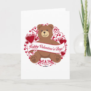 Cartes Pour Fêtes Annuelles Joyeux Valentine ! Teddy bear