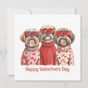 Cartes Pour Fêtes Annuelles Joyeux Valentines Day Chih Tzu Chiens