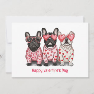 Cartes Pour Fêtes Annuelles Joyeux Valentines Day French Bulldog