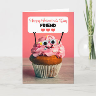 Cartes Pour Fêtes Annuelles Joyeux Valentines Day Friend Cute Cupcake