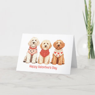 Cartes Pour Fêtes Annuelles Joyeux Valentines Day Goldendoodle Dogs