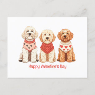 Cartes Pour Fêtes Annuelles Joyeux Valentines Day Goldendoodle Dogs