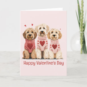 Cartes Pour Fêtes Annuelles Joyeux Valentines Day Goldendoodle Dogs