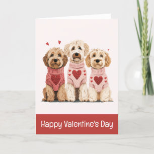 Cartes Pour Fêtes Annuelles Joyeux Valentines Day Goldendoodle Dogs