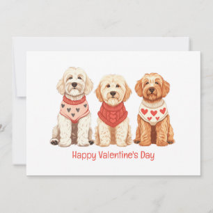 Cartes Pour Fêtes Annuelles Joyeux Valentines Day Goldendoodle Dogs