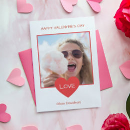 Cartes Pour Fêtes Annuelles Joyeux Valentines Day Heart Photo Cadre