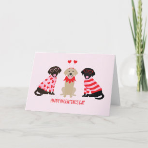 Cartes Pour Fêtes Annuelles Joyeux Valentines Day Labrador Retriever Dogs