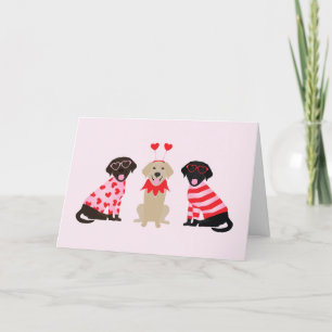 Cartes Pour Fêtes Annuelles Joyeux Valentines Day Labrador Retriever Dogs