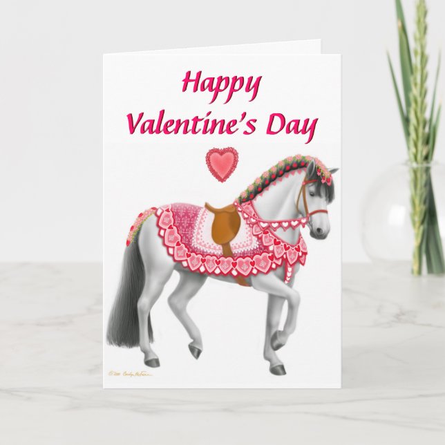 Cartes Pour Fêtes Annuelles Joyeux Valentines Day Parade Horse Card (Devant)