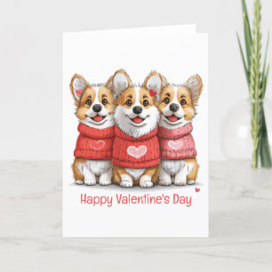 Cartes Pour Fêtes Annuelles Joyeux Valentines Day Pembroke Welsh Corgi Chiens