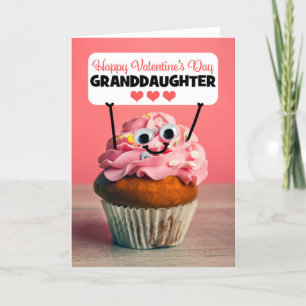 Cartes Pour Fêtes Annuelles Joyeux Valentines Day Petite-fille Cute Cupcake