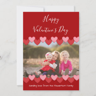 Cartes Pour Fêtes Annuelles Joyeux Valentines Day Red Family Photo