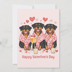 Cartes Pour Fêtes Annuelles Joyeux Valentines Day Rottweiler Dogs