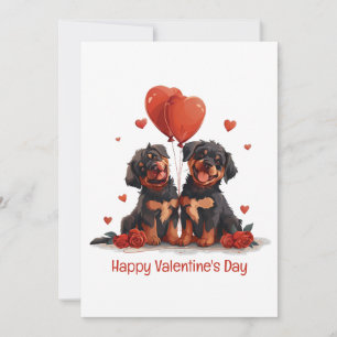 Cartes Pour Fêtes Annuelles Joyeux Valentines Day Rottweiler Dogs