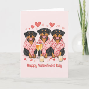Cartes Pour Fêtes Annuelles Joyeux Valentines Day Rottweiler Dogs