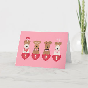 Cartes Pour Fêtes Annuelles Joyeux Valentines Day Welsh Wire Fox Terrier Chien