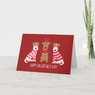 Cartes Pour Fêtes Annuelles Joyeux Valentines Day Welsh Wire Fox Terrier Chien