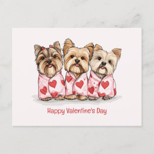 Cartes Pour Fêtes Annuelles Joyeux Valentines Day Yorkshire Terrier Chiens