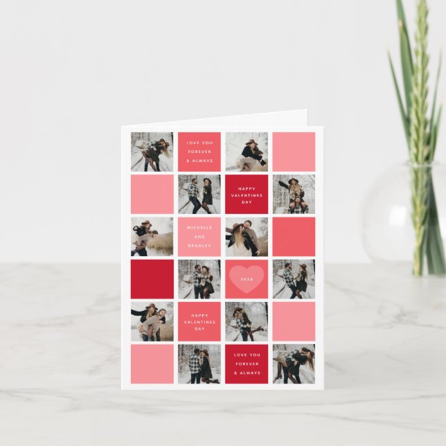 Cartes Pour Fêtes Annuelles Joyeux Valentines Jour 12 Grille photo (Devant)