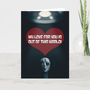 Cartes Pour Fêtes Annuelles Joyeux Valentines Jour Amour et Romance Alien OVNI