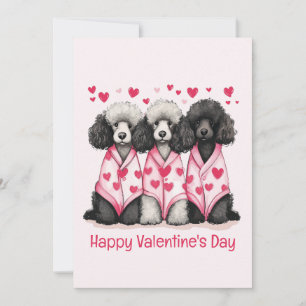 Cartes Pour Fêtes Annuelles Joyeux Valentines Jour Chiens de caniche standard