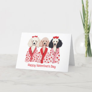 Cartes Pour Fêtes Annuelles Joyeux Valentines Jour Chiens de caniche standard