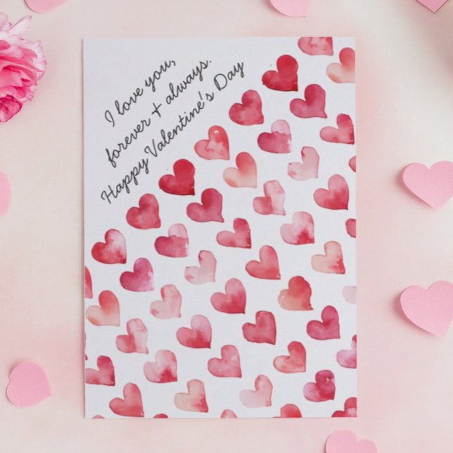 Cartes Pour Fêtes Annuelles Joyeux Valentines Jour Coeur rose Rouge romantique (Créateur téléchargé)