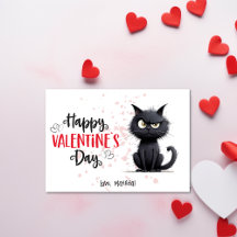 Joyeux Valentines Jour drôle Pun Noir Chat