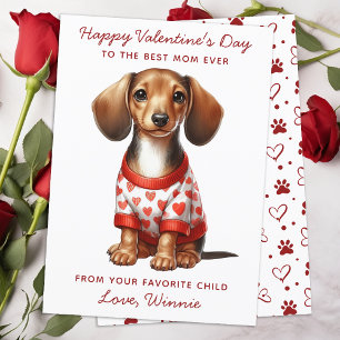 Cartes Pour Fêtes Annuelles Joyeux Valentines Jour Du Chien Cute Dachshund