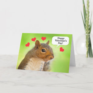Cartes Pour Fêtes Annuelles Joyeux Valentines Jour Écureuil avec les coeurs