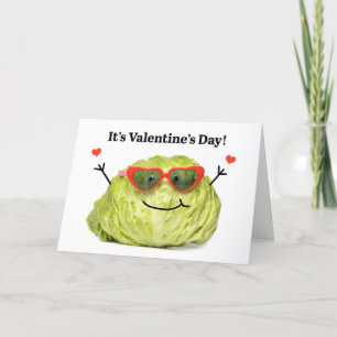 Cartes Pour Fêtes Annuelles Joyeux Valentines Jour Funny Laitue dans Lunettes
