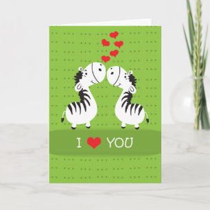 Cartes Pour Fêtes Annuelles Joyeux Valentines Jour joyeux zèbres mignons avec