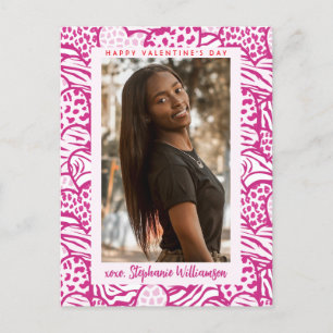 Cartes Pour Fêtes Annuelles Joyeux Valentines Jour Lumière Pink Jungle Heart P