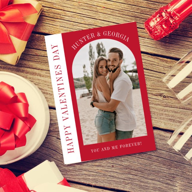 Cartes Pour Fêtes Annuelles Joyeux Valentines jour moderne simple photo romant (Créateur téléchargé)