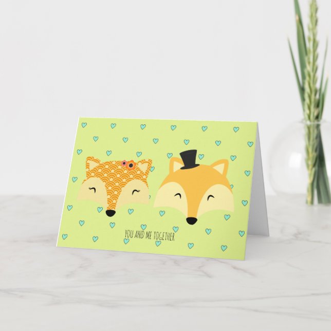 Cartes Pour Fêtes Annuelles joyeux valentines jour renards lunatique (Devant)