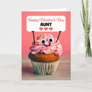 Cartes Pour Fêtes Annuelles Joyeux Valentines Jour Tante Cute Cupcake